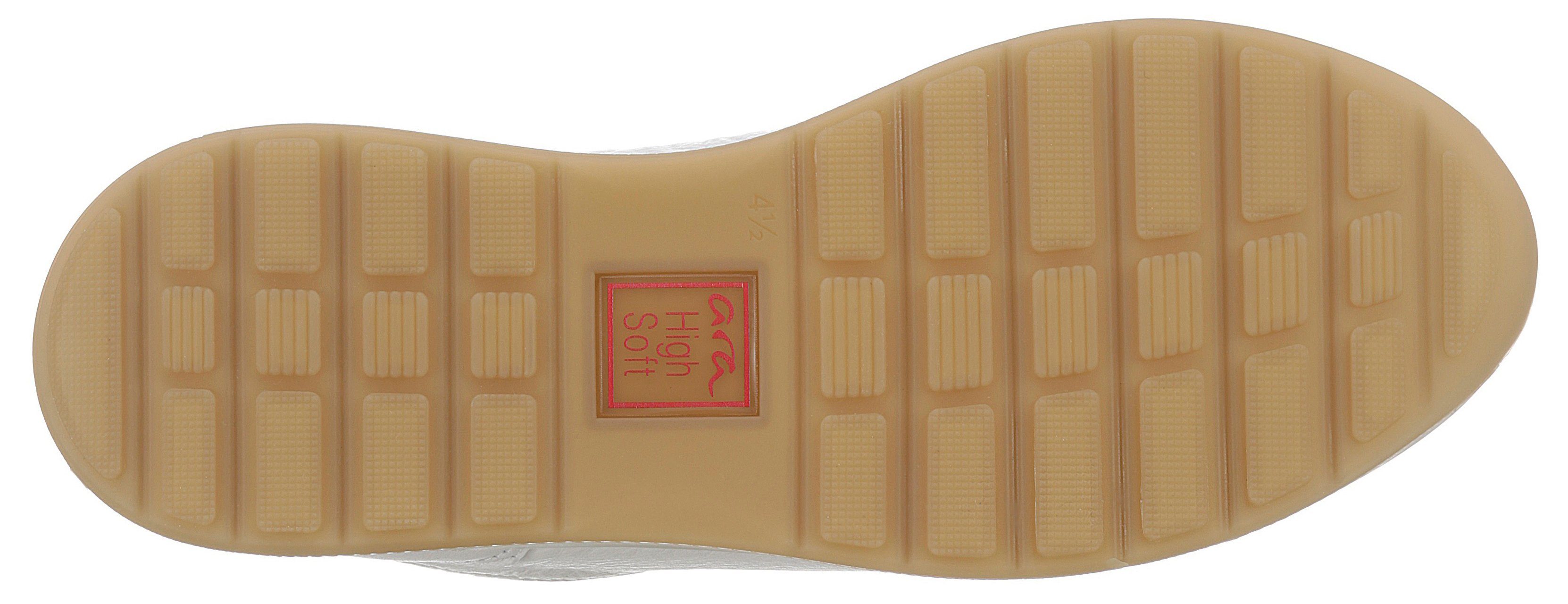 Ara OSAKA Sneaker seitlichem mit creme Reißverschluss, H-Weite