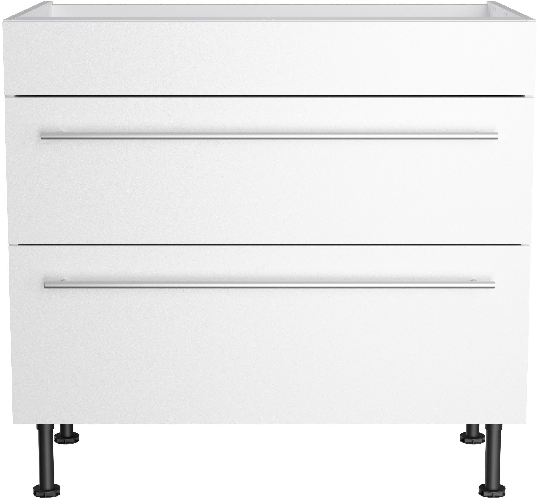KOCHSTATION Kochfeldumbauschrank KS-Bern2 Breite 90 cm, Kochfeldumbauschrank, 2 Auszügen, 1 feste Blende