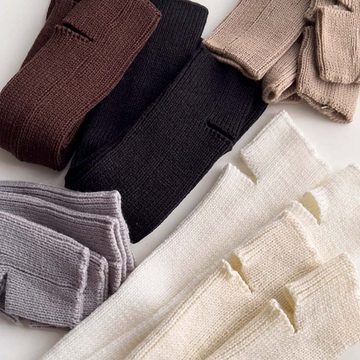FIDDY Beinstulpen Knöchelhohe Socken mit Strickmuster aus Baumwolle (2-St) 2er-Pack, lässige Wärme, Beinwärme, Alltagskleidung