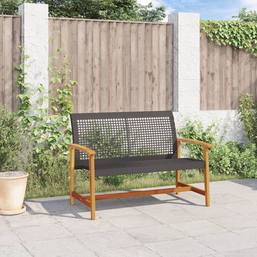 vidaXL Sofaelement Gartenbank Schwarz 112 cm günstig online kaufen
