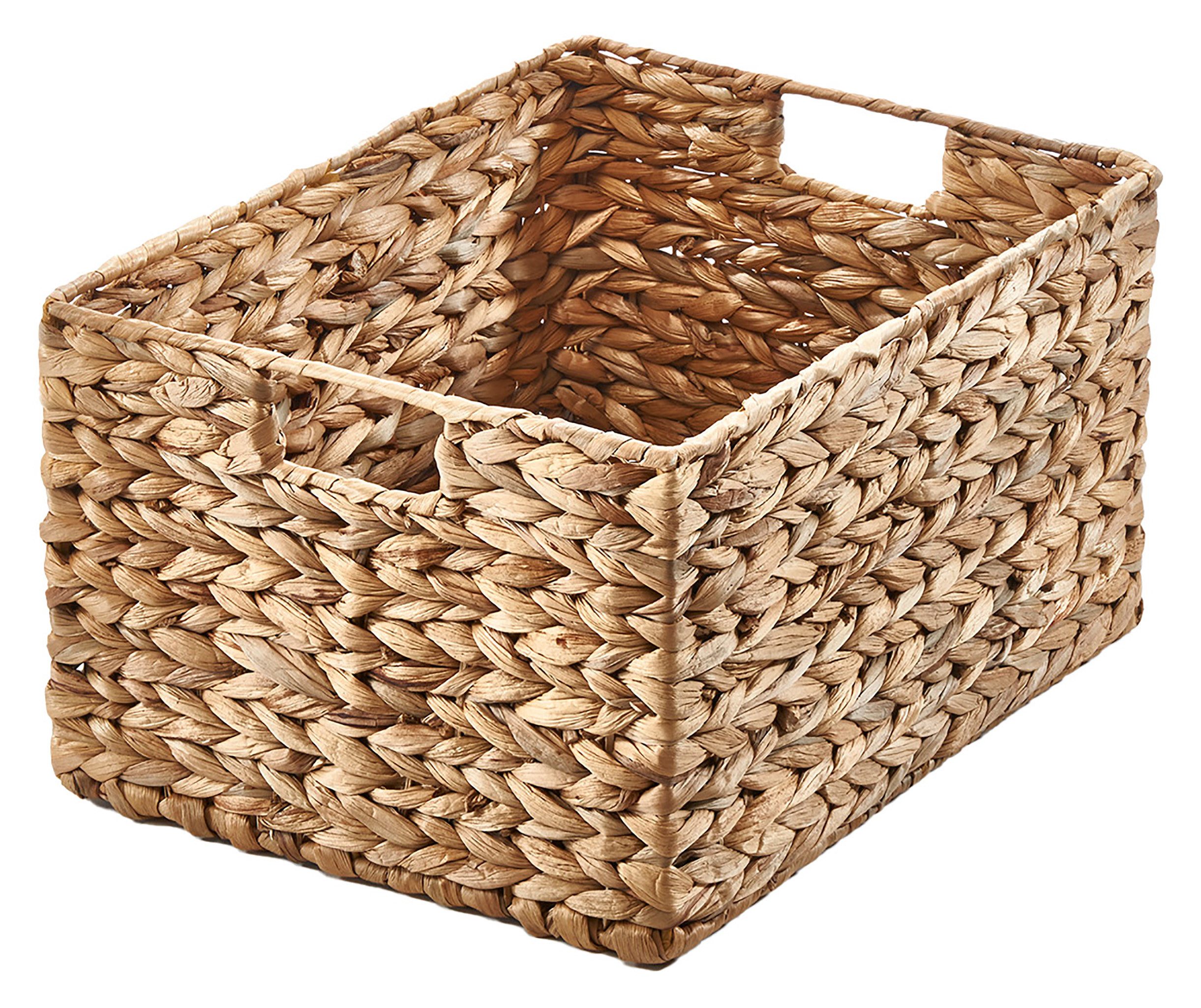 Kobolo Aufbewahrungskorb Regalkorb aus geflochtener Wasserhyazinthe Gr L günstig online kaufen