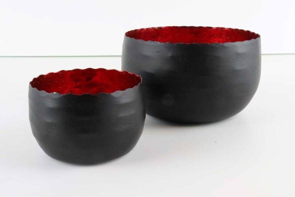 2er-Set), Teelichthalter Set, stimmungsvoll stabil Teelichthalter (2er Hirsch Metall und aus handgefertigt rot Terracotta
