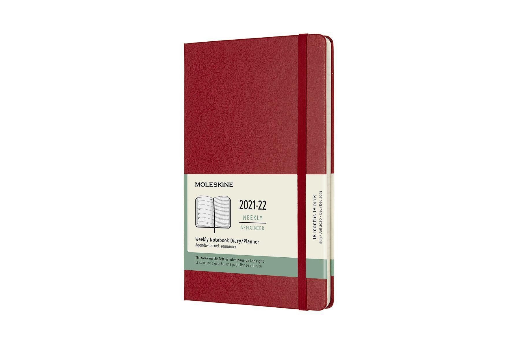 MOLESKINE Terminkalender Moleskine 18 Monate Wochen Notizkalender 2021/2022 Large/A5, Scharl...