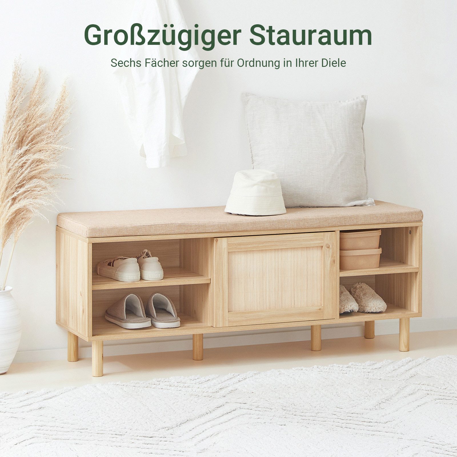 SoBuy Schuhbank FSR163, Schuhbank mit Sitzfläche, Schuhschrank schmal mit S günstig online kaufen