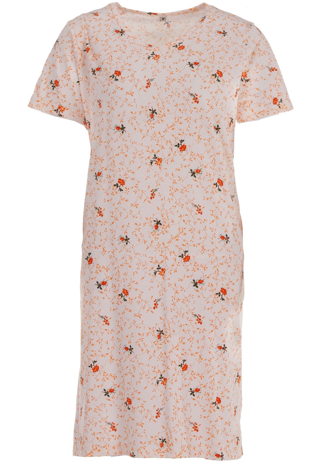 zeitlos Nachthemd Nachthemd Kurzarm - Blumenranken apricot