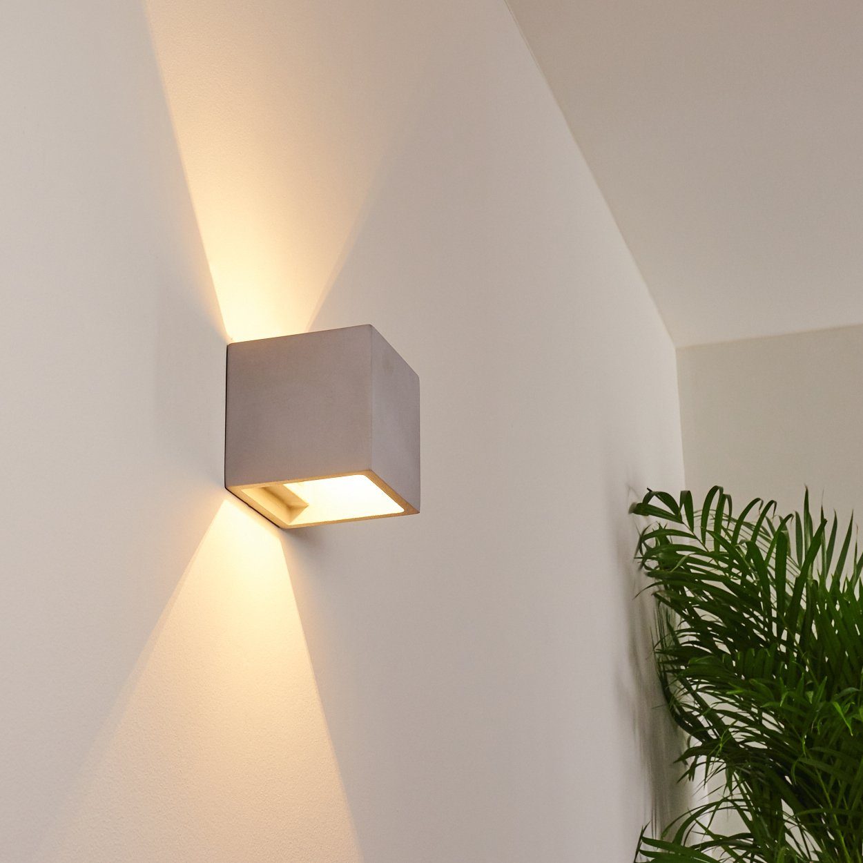 hofstein Wandleuchte »Alli« moderne Wandlampe aus Beton in Grau, mit Lichteffekt, ohne Leuchtmittel, 1xG9, Innen mit Up & Down-Effekt – Bild 3 von 5
