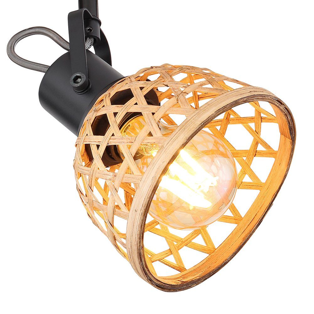 inklusive, Boho Style Deckenlampe Bambus Deckenspot, Leuchtmittel nicht LED Deckenleuchte etc-shop Strahler