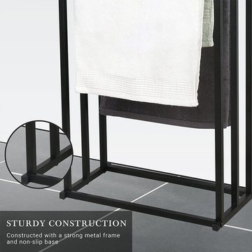 PFCTART Handtuchständer Handtuchhalter freistehend, mit 3 Stangen, Stanzfreie Konstruktion, Handtuchhalter für das Badezimmer