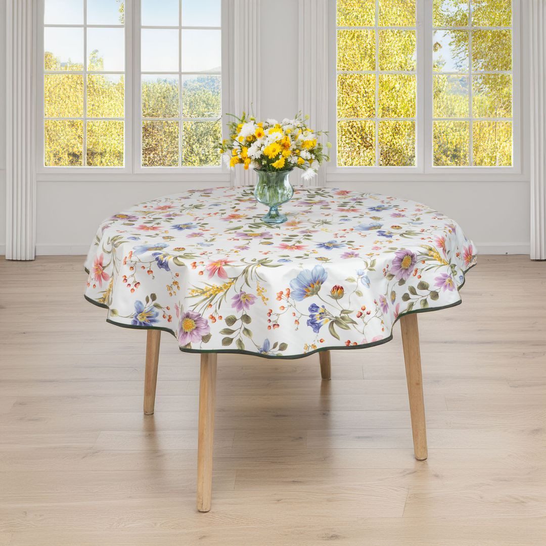 laro Tischdecke laro 140cm runde Wachstuchtischdecke mit Saum-Eingefasst – Bild 4 von 5