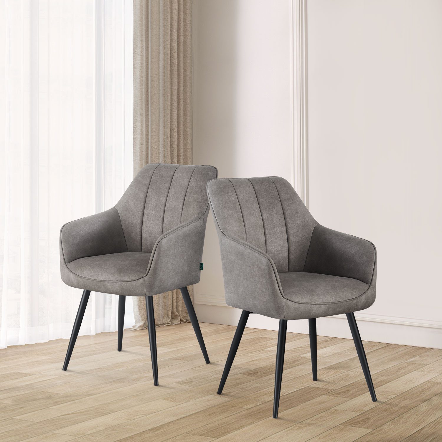 DUBI Möbel 4-Fußstuhl THOMAS-AMIE 2er-Set, 4-Fuss Gestell Schwarz 2er-Set günstig online kaufen