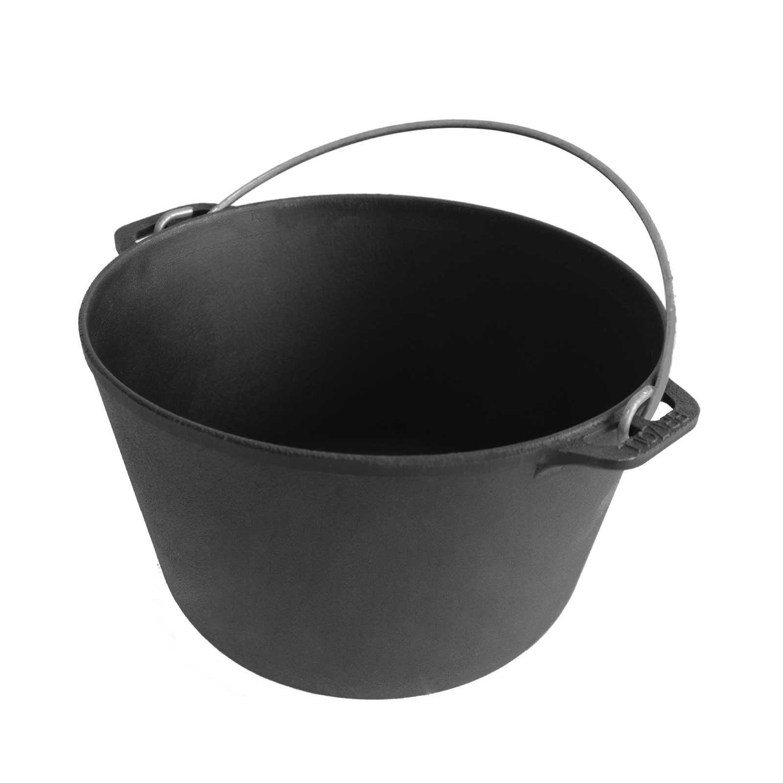 4BIG.fun Grilltopf 6L Kazan Schwenktopf mit Deckel aus Gusseisen, Gusseisen