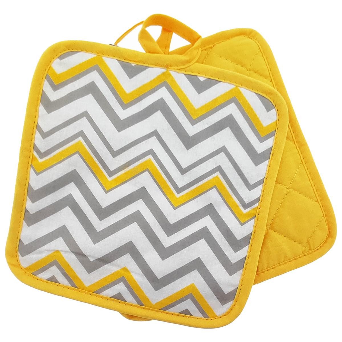 varivendo Topflappen 2er Topflappen ca.20 x 20cm, 4-fach sortiert, (Paar, 1-tlg., Topflappen), Topfhalter Küchentopfhalter Kochlappen Topflappenset