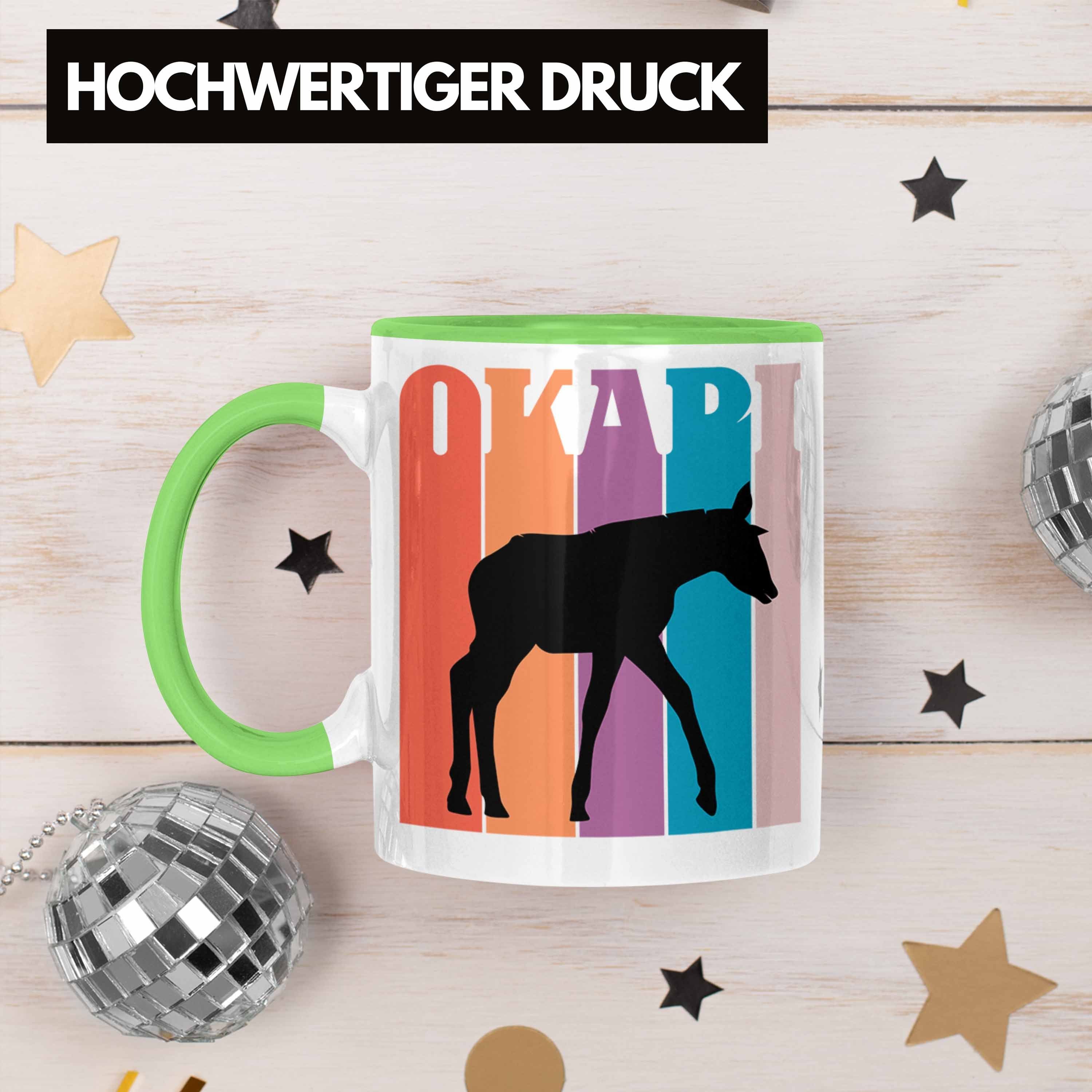 Geschenk Tasse Okapi Liebhaber Trendation für Lustige Grün Grafik Okapi Tasse