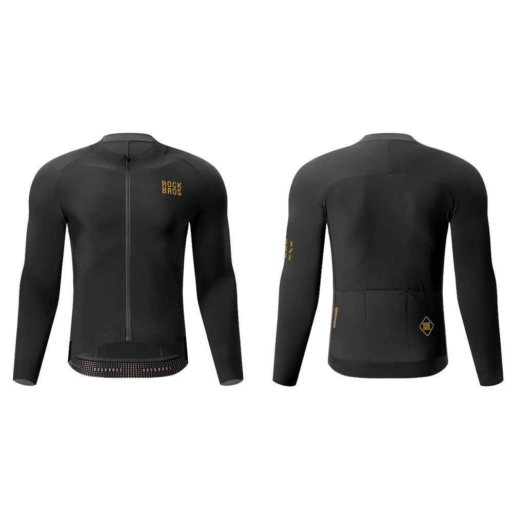ROCKBROS Radtrikot Radtrikot Fahrradtrikot (Spar-Set, 1-tlg) Innenfleece, reflektierend, Rückentaschen, wärmend