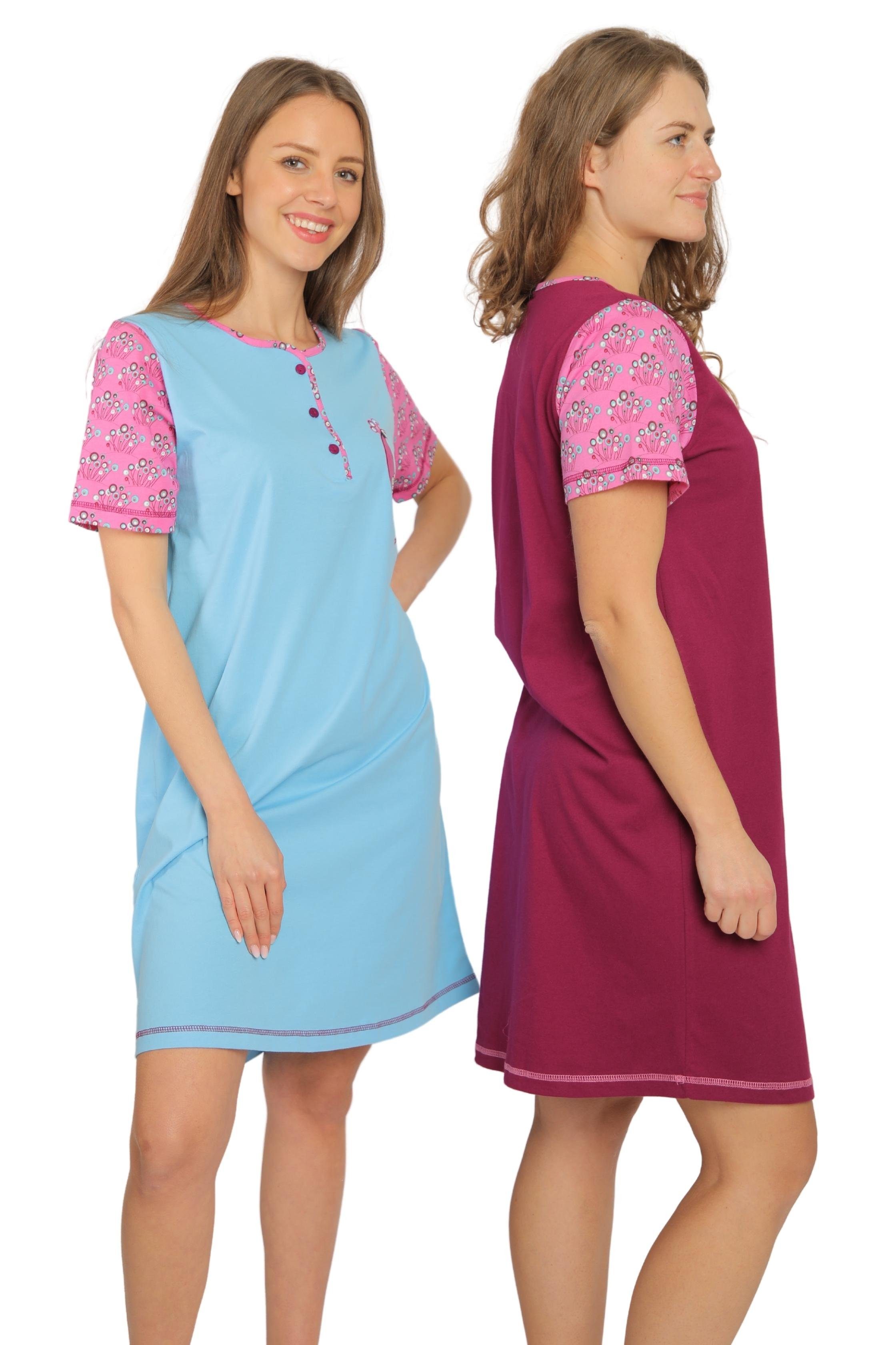 2 (Spar DW120/121 tragen Bigshirt zu Set, Consult-Tex Damen Packung Sleepshirt, Nachthemd, Nachthemd 2er-Pack) bequem Stück