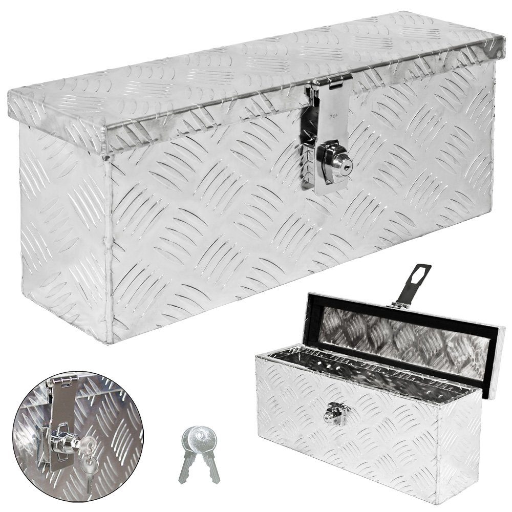 Trucky Anhänger-Deichselbox Truckbox Box Werkzeugkiste Anhängerbox Deichselbox 15 Größen Alumium
