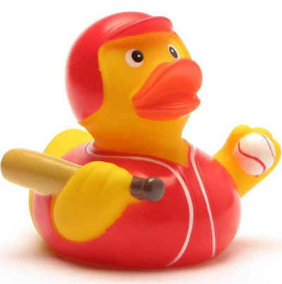 Duckshop Badespielzeug Badeente - Baseball - rotes Trikot - Quietscheente