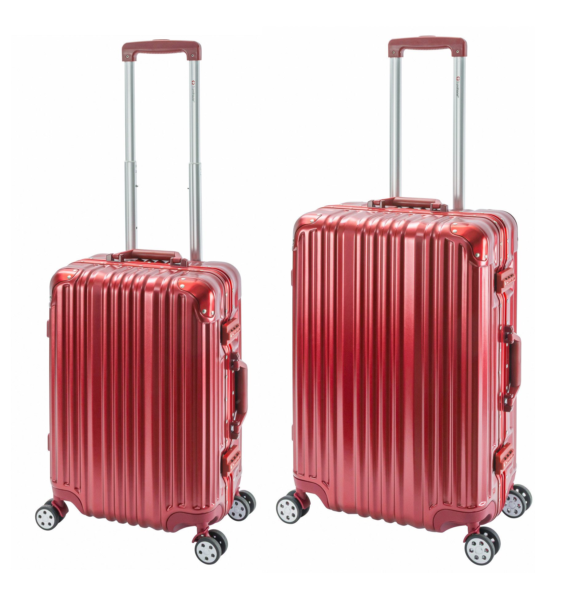Travelhouse Trolleyset London, 4 Rollen, (2 tlg), TSA Zahlenschloss Alu-Rahmen Schnappverschluss Polycarbonat-Hartschale