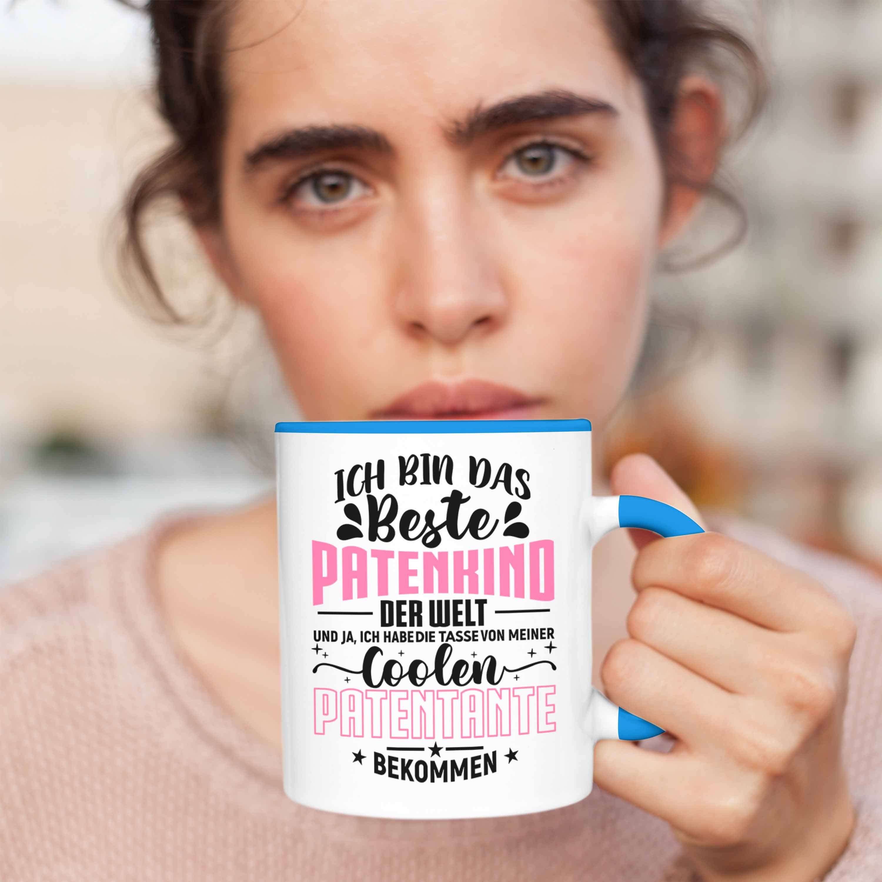 Trendation Tasse - Geschenk Bestes Patenkind Patenkind für Spruch Tasse Trendation Blau Lustiger