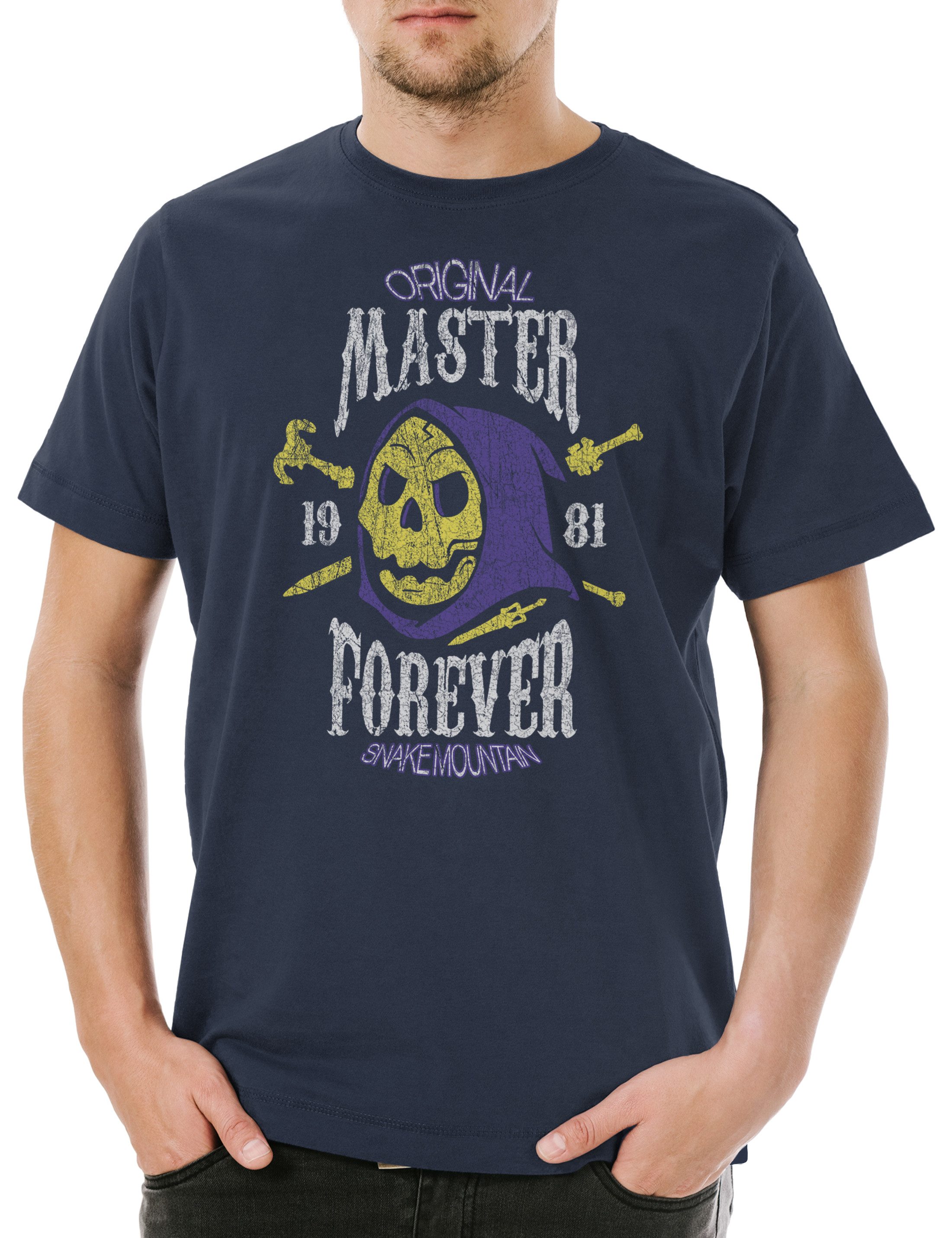Print-Shirt Evil Master Forever Herren T-Shirt Masters Retro Kult 80s Of The Skull