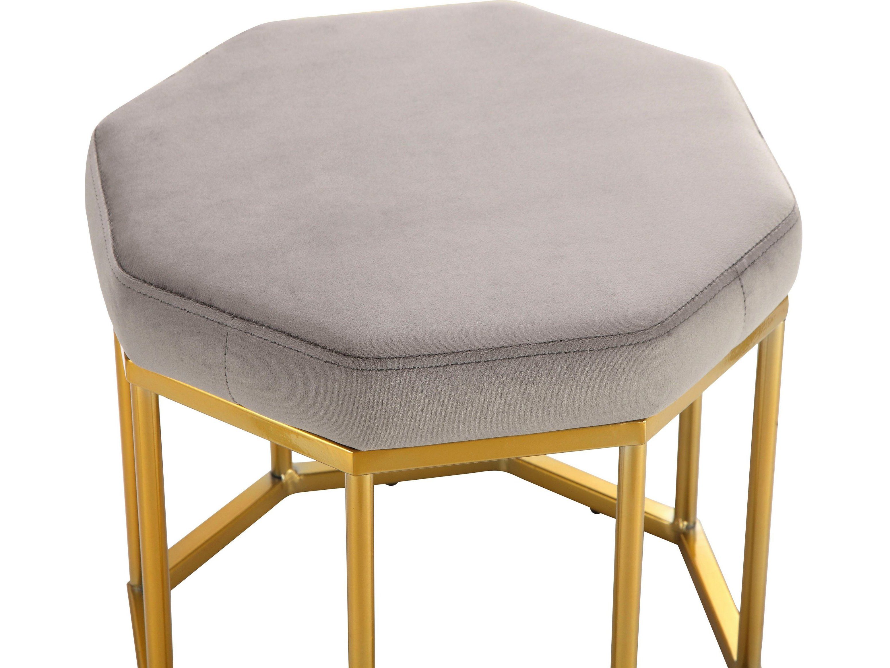 loft24 Polsterhocker Anya, Metallgestell in goldfarben, günstig online kaufen