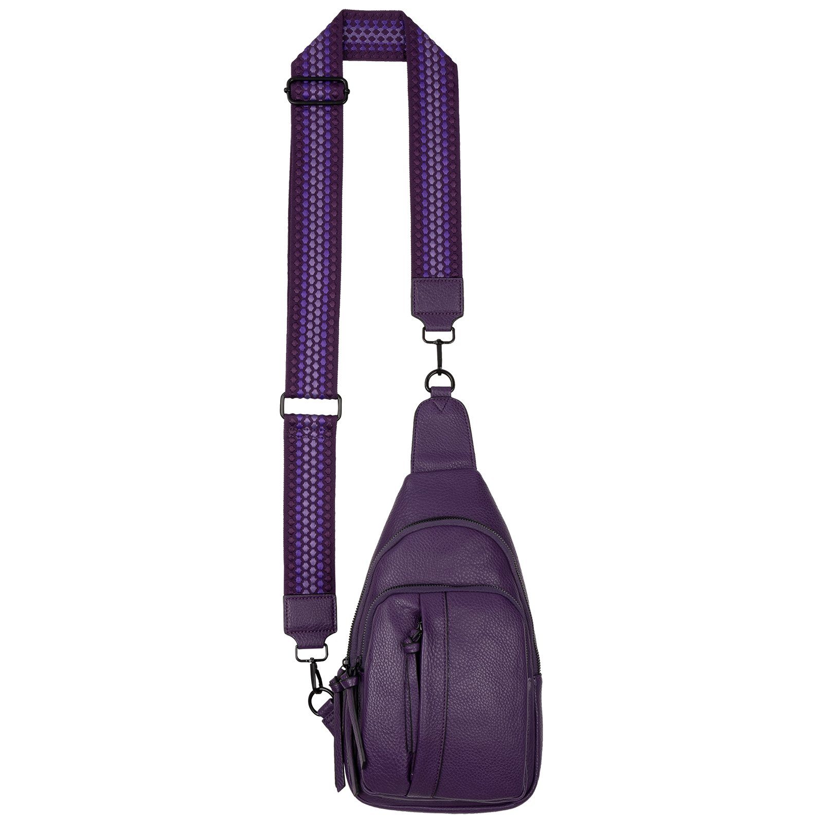 EAAKIE Umhängetasche Brusttasche Umhängetasche Schultertasche Cross Body Bag Kunstleder, als Schultertasche, CrossOver, Umhängetasche tragbar D.PURPLE