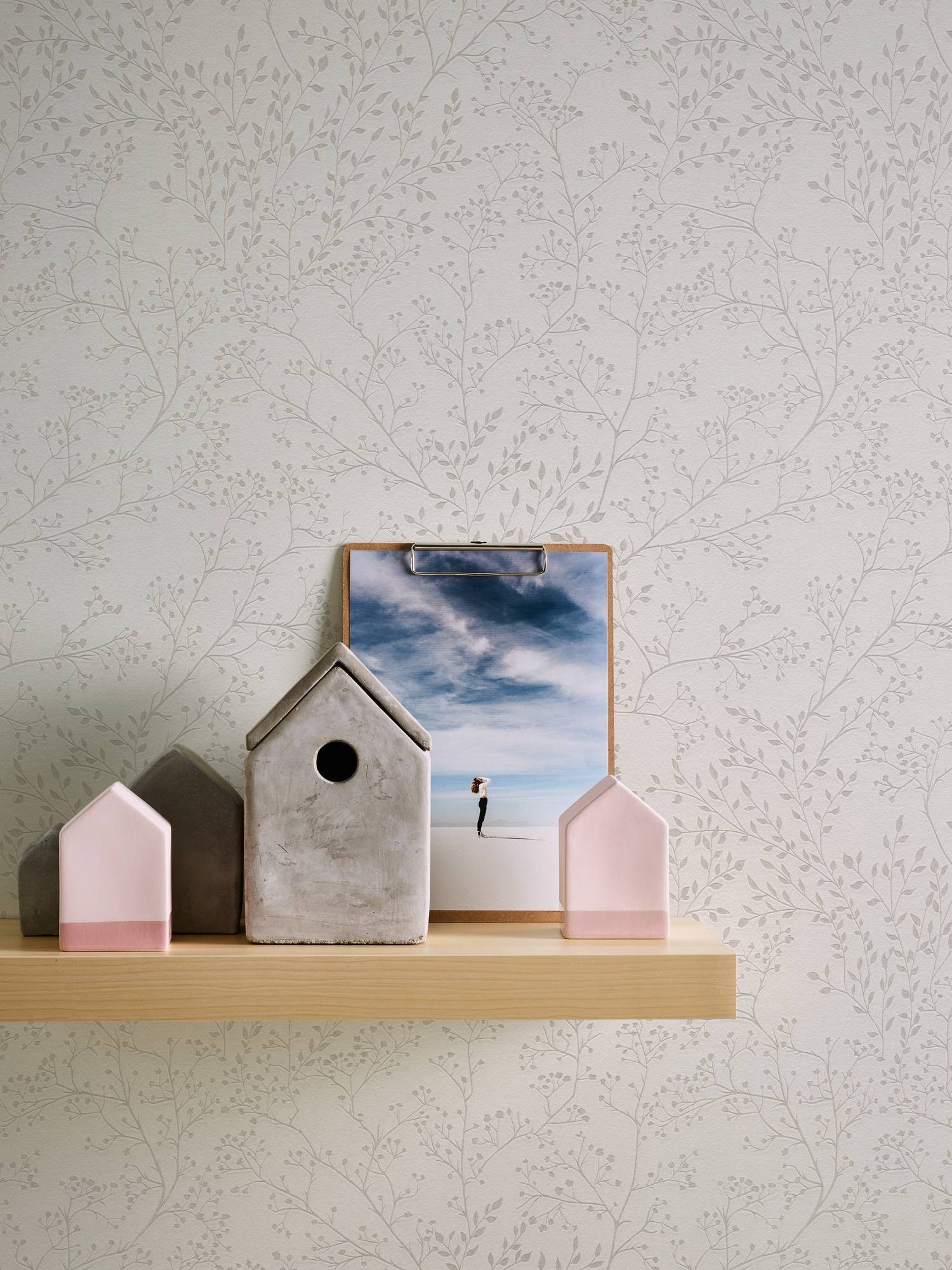 Vliestapete Trendwall 2 Blumen Vintage Rosa Glänzend FSC® günstig online kaufen