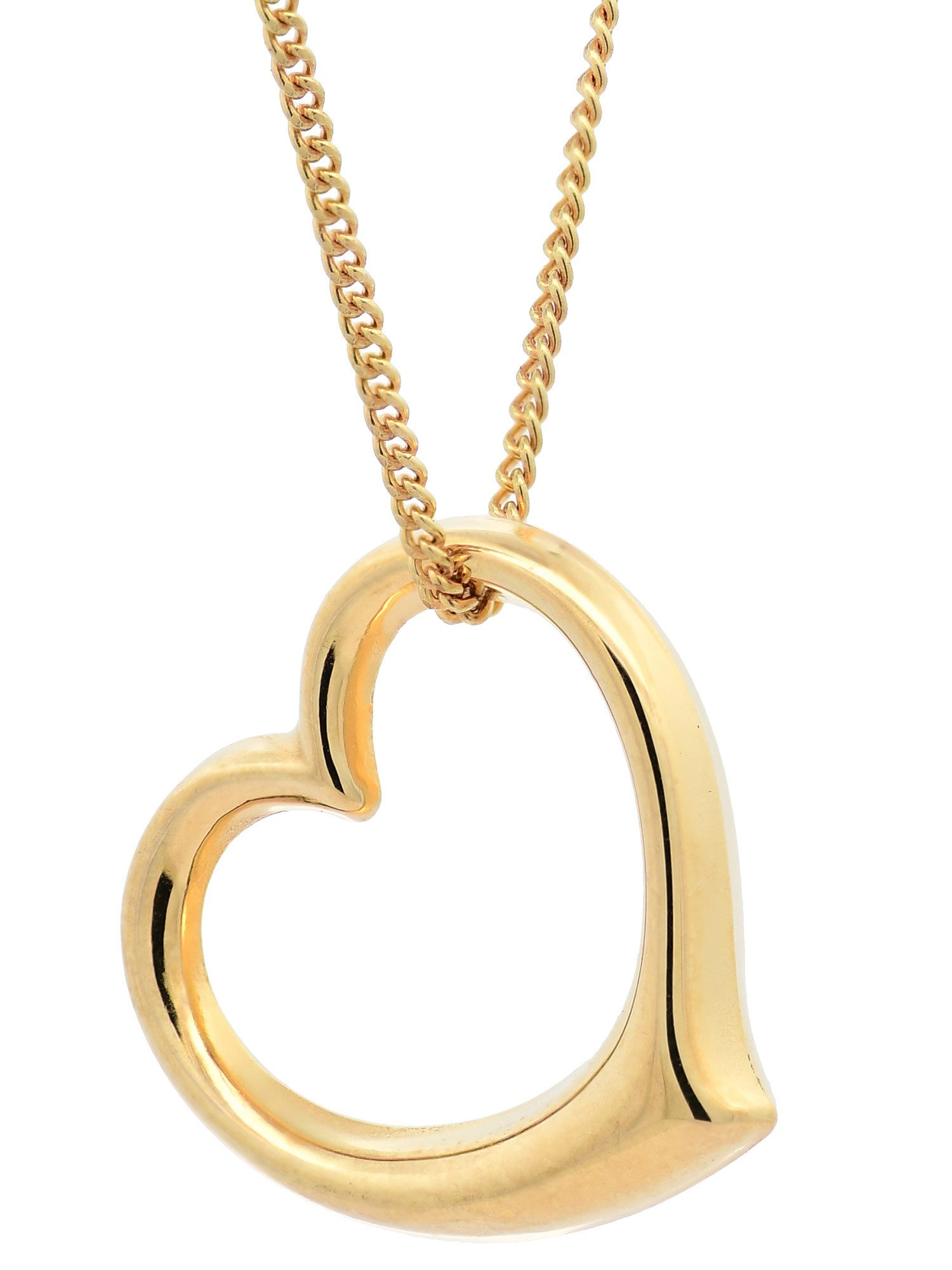 Kreuzanhänger Anhänger Swingheart 333 Gold mit vergoldeter Silberkette 36 cm