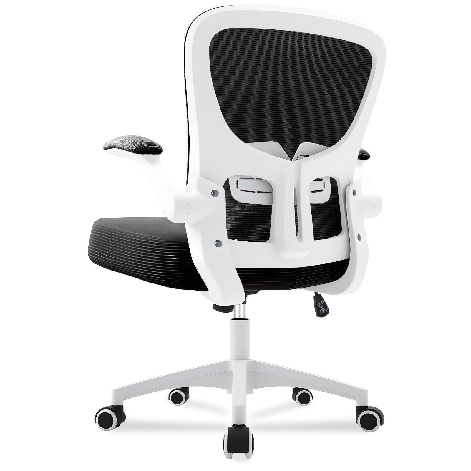 Durrafy Bürostuhl Ergonomischer Bürostuhl,Schreibtischstuhl mit klappbaren Armlehnen, Chefsessel mit 150 kg Tragfähigkeit