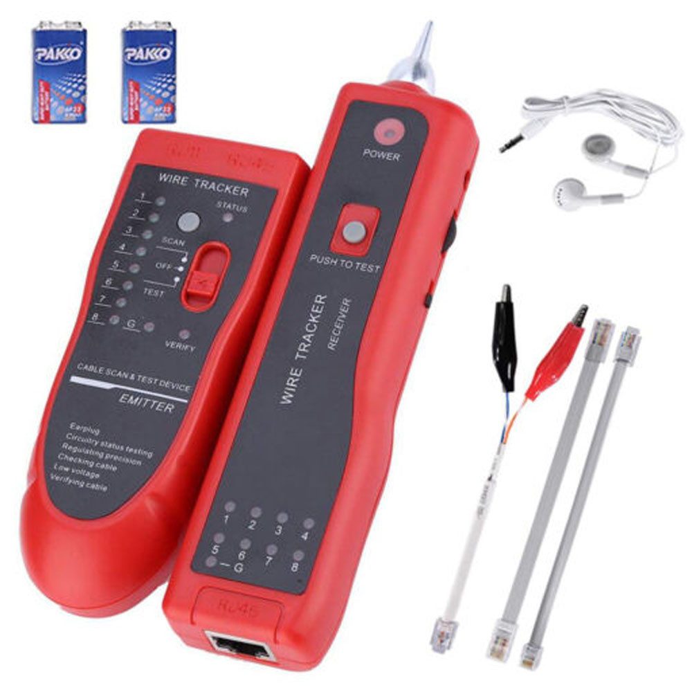 Leitungsortungsgerät LED Leitungsortungsgerät Ortungsgerät Kabeltester für RJ45 /RJ11/LAN