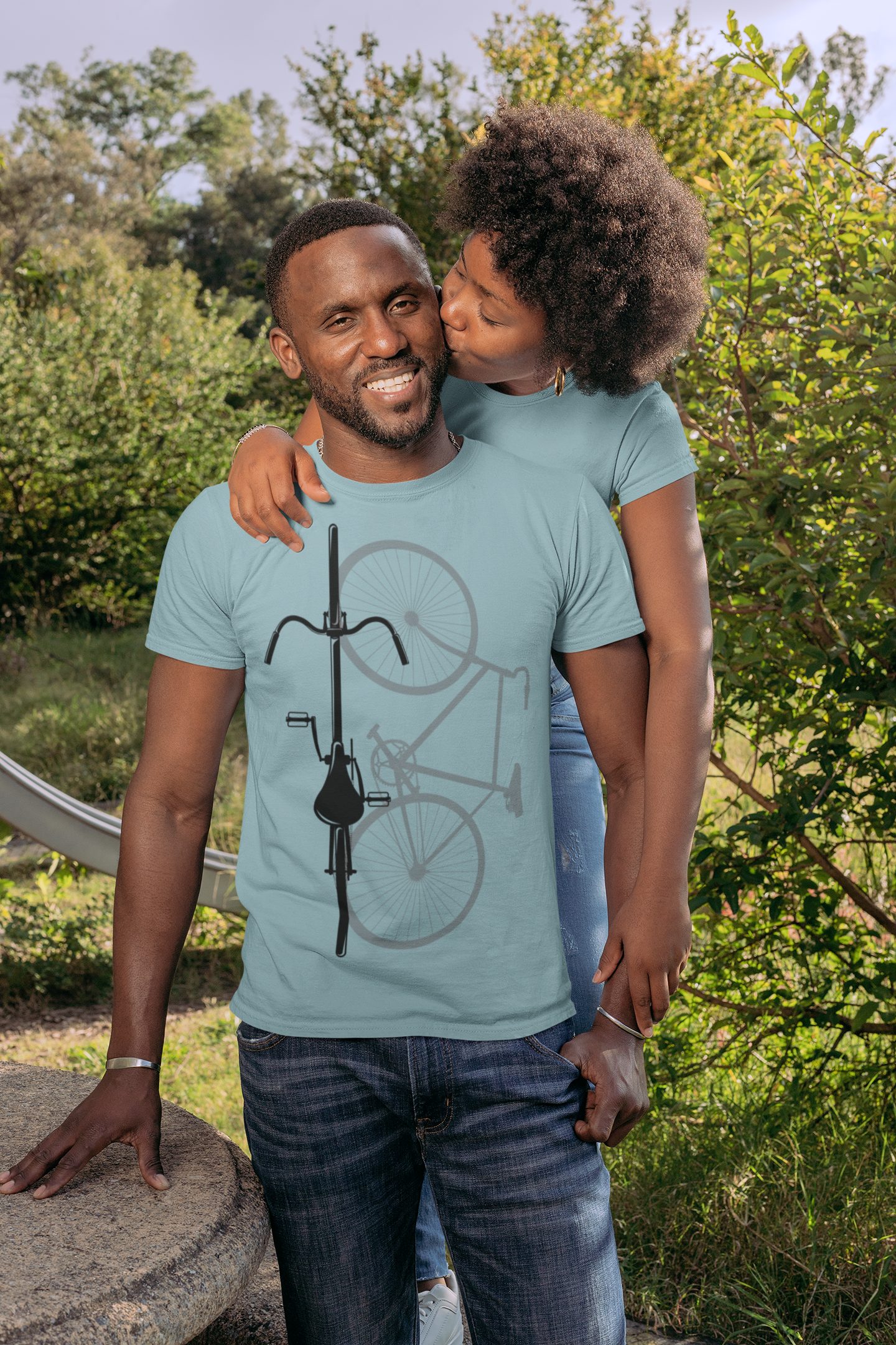 Baddery Print-Shirt Fahrrad T-Shirt: "Bike Shadow" - Rennrad Zubehör, hochw günstig online kaufen