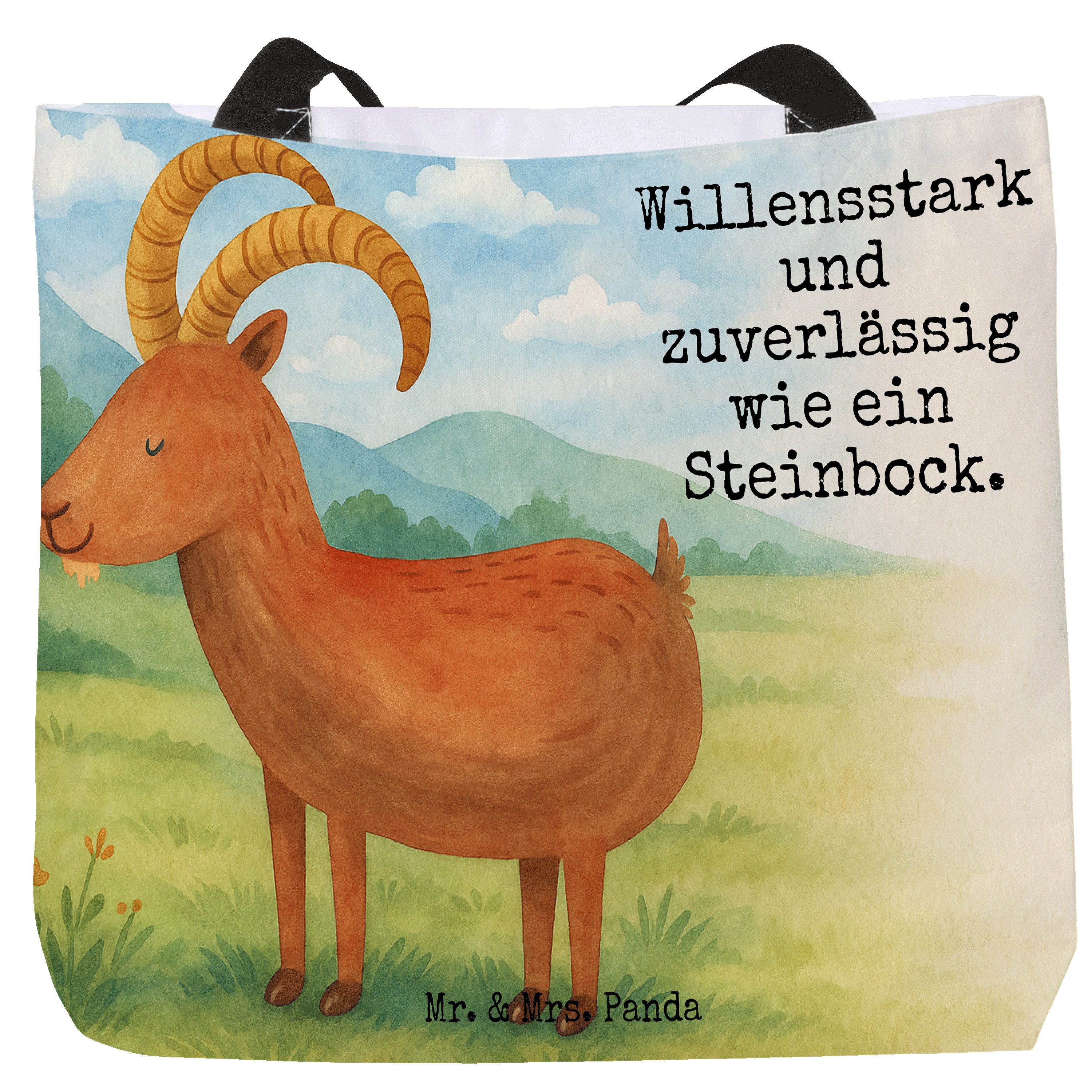 Shopper Sternzeichen Steinbock Design, Tote Bag, Weiß, Strandtasche, Tasche