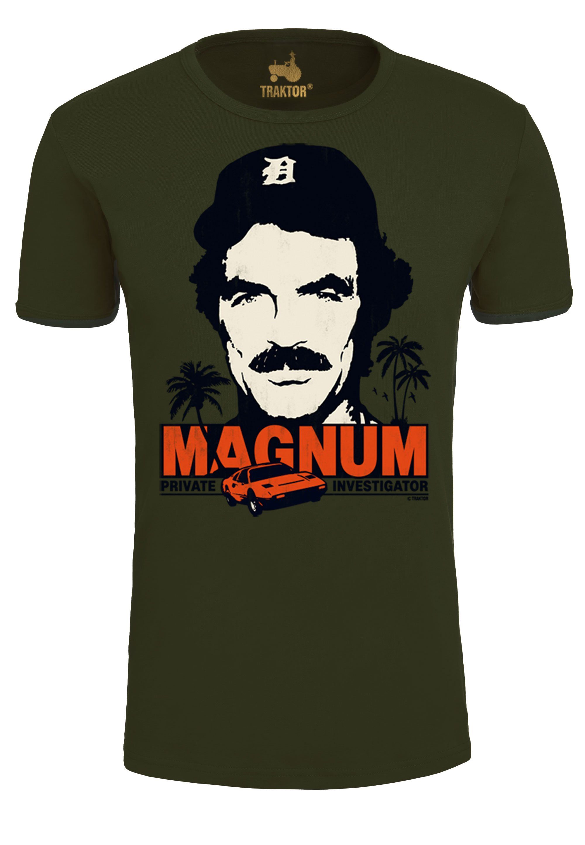 LOGOSHIRT T-Shirt Magnum mit coolem Print dunkelgrün