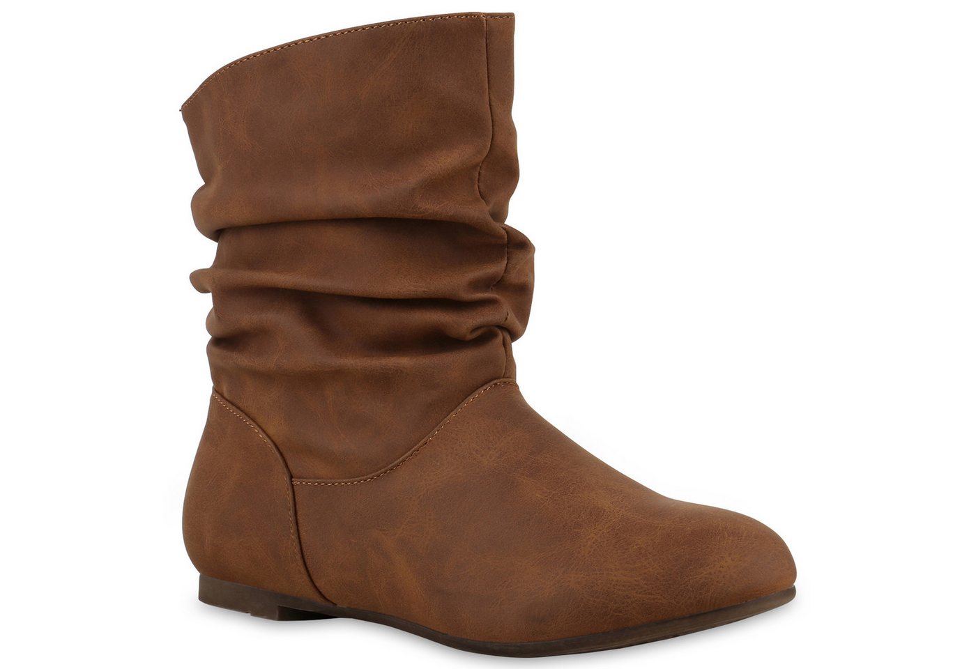 VAN HILL 902283 Schlupfboots Damen Schlupfstiefel Leder-Optik Stiefeletten Bequeme