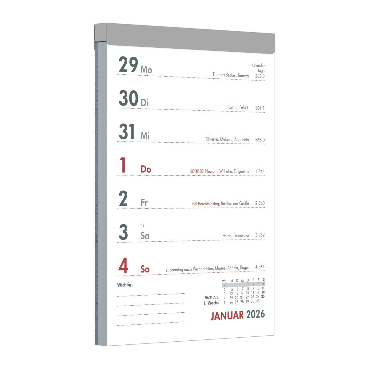 ZETTLER Abreißkalender Wochenabreißkalender 325 10,5x14,6cm 2026