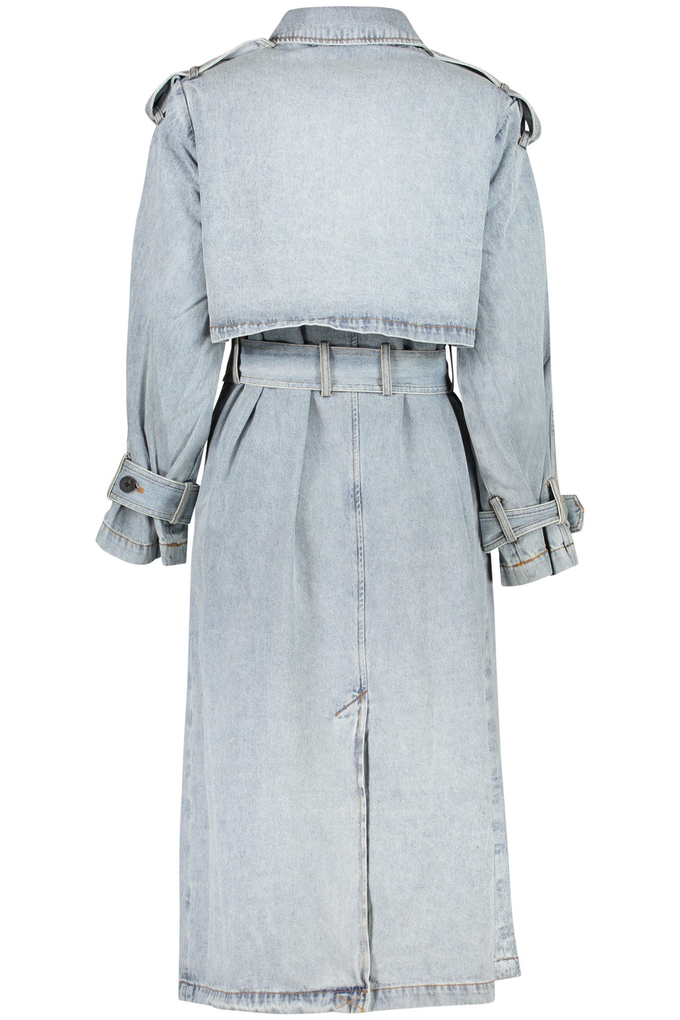Desigual Outdoorjacke Jeans Trenchcoat Damen Blau & Violett mit Gürtel und günstig online kaufen