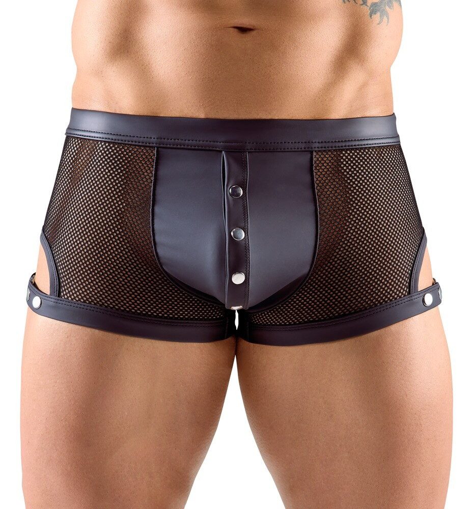 Boxershorts Netz Boxershorts mit Druckknöpfen - schwarz