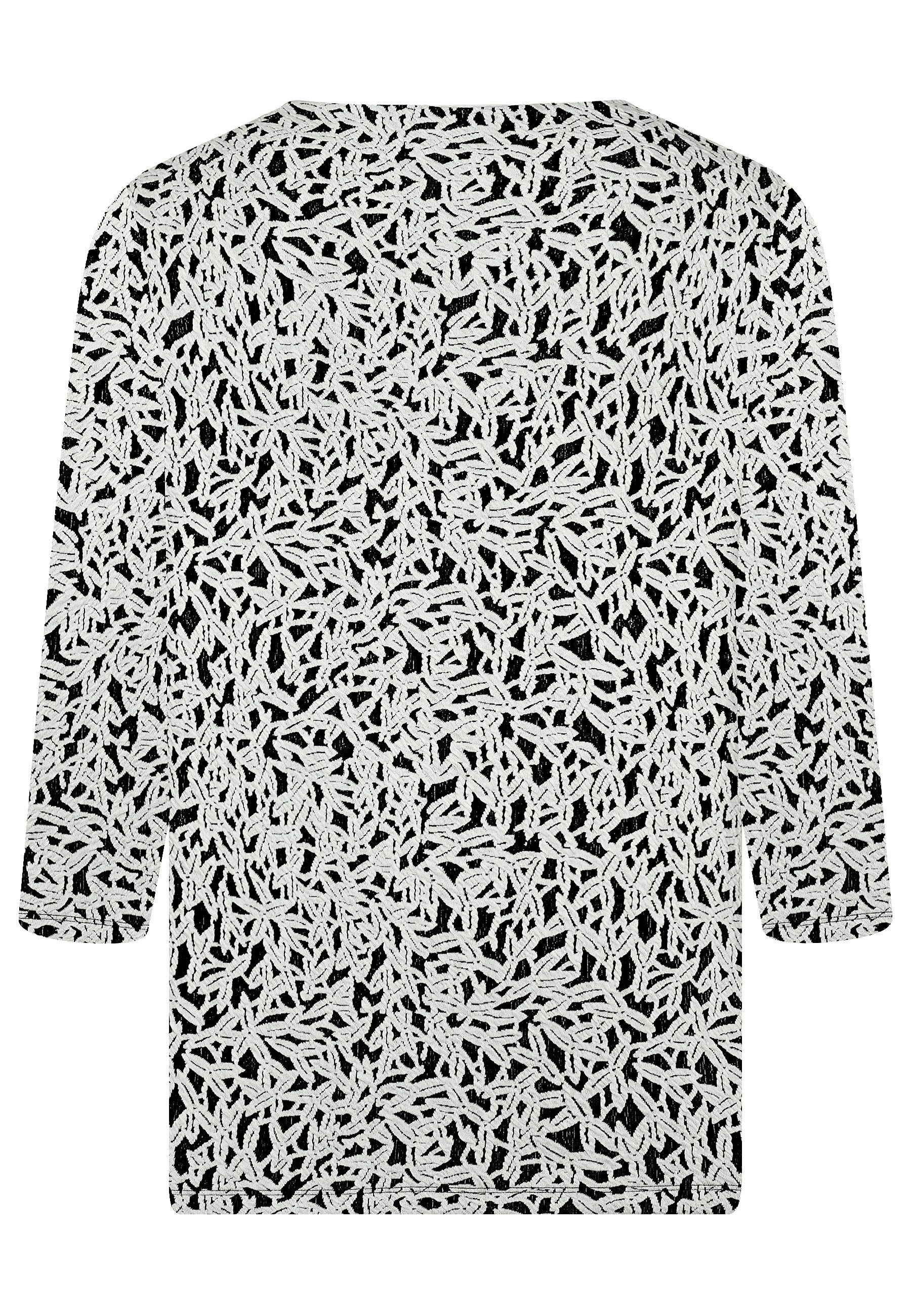 elanza T-Shirt Shirt mit Jacquardmuster in Weiß/Anthrazit (1-tlg) günstig online kaufen