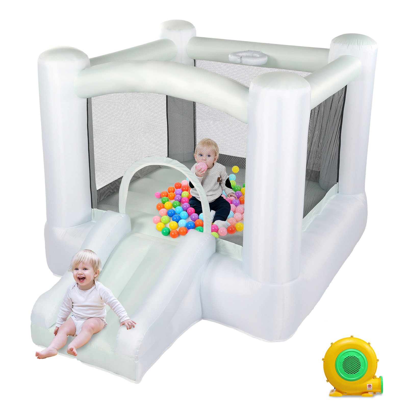 LALAHO Hüpfburg mit Gebläse, Rutsche, Trampolin, Tragetasche, Springburg, 2 günstig online kaufen