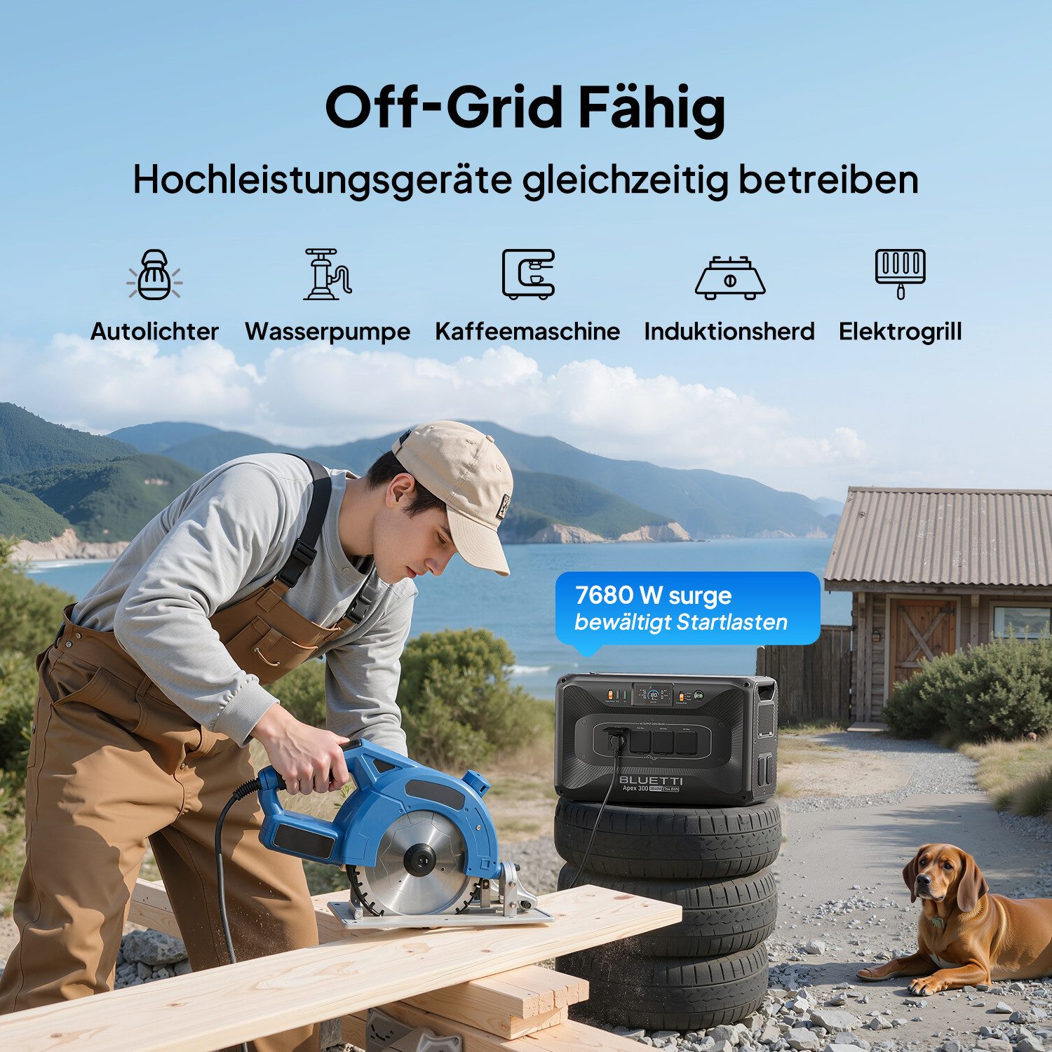 BLUETTI Stromerzeuger Apex 300 Solar Generator 2764.8 Wh/3840W (2025 Neu), 3,8 in kW, (mit 4 3840W AC Ausgängen (7680W Surge), LFP Modulares Stromversorgungssystem für Off-Grid, Notfall & RV