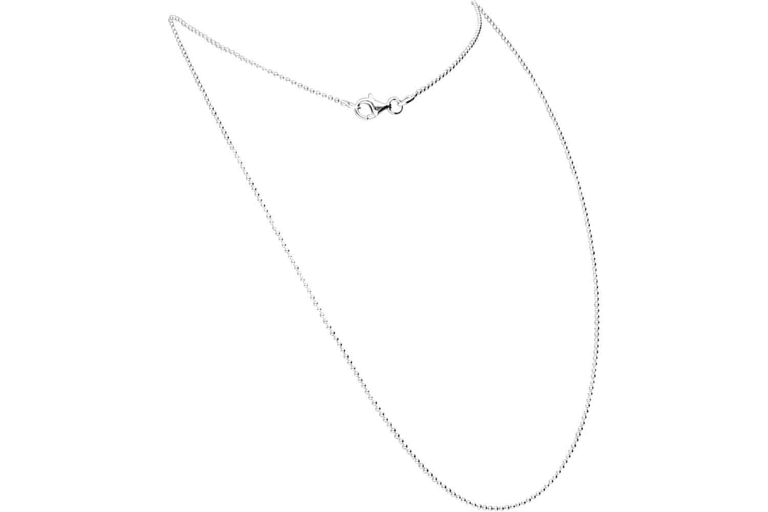 Valentinstagsgeschenk FILANGO Gliederkette 925er Silber Kugelkette rhodiniert (Ketten, 1-tlg), silberfarben