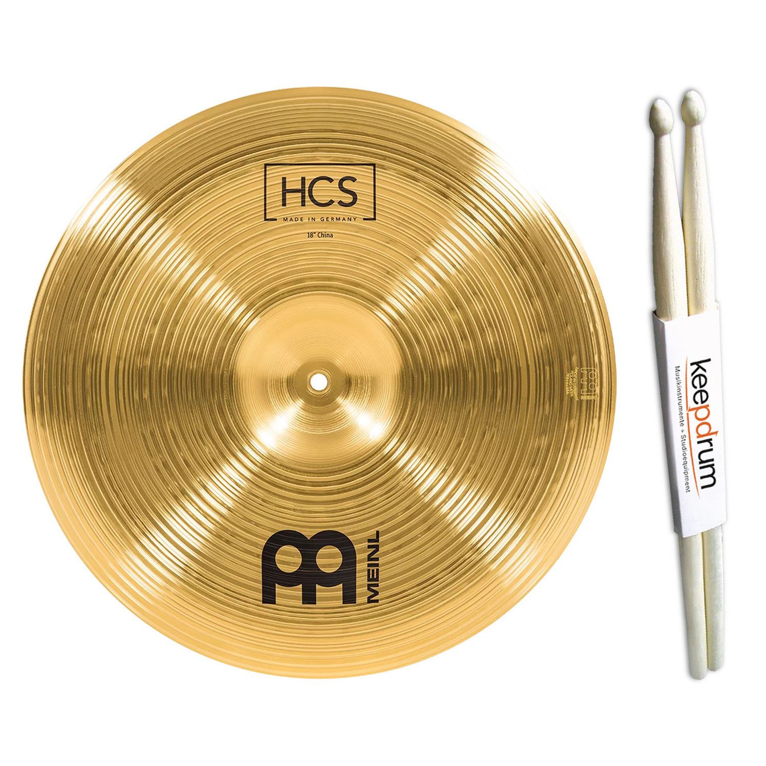 Meinl Cymbals Becken Meinl Becken HCS18CH China 18 Zoll mit Schlagzeugstöcken, Becken, Vorteils-Set mit Drumsticks