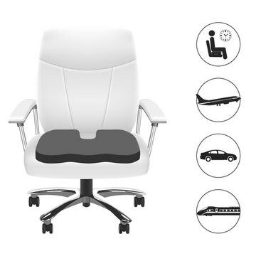 Lumaland Sitzkissen Memorykissen mit 2 Bezügen, ergonomisch geformt rutschfest Reise zu Hause Büro