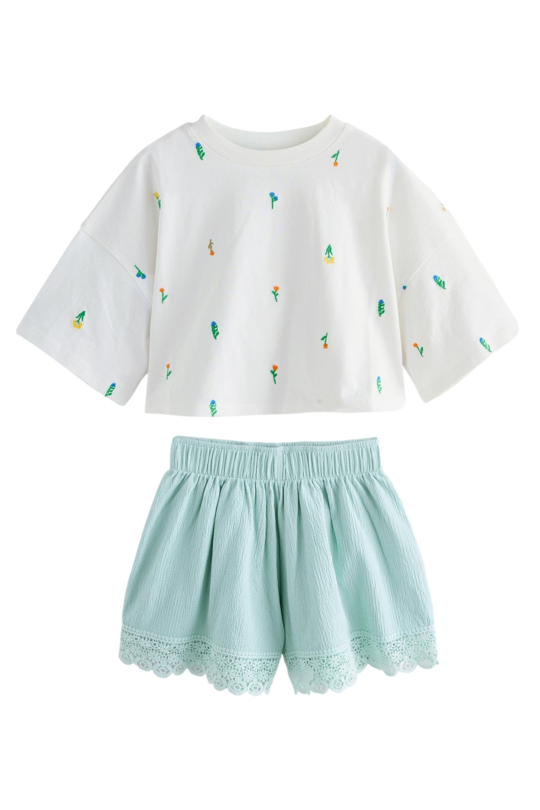 Next T-Shirt & Shorts T-Shirt und strukturierte Shorts im Set (2-tlg)