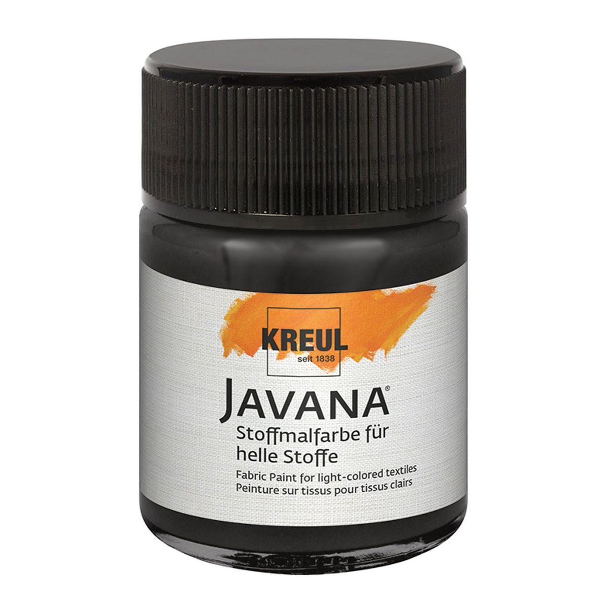 C. KREUL Stoffmalfarbe KREUL Stoffmalfarbe JAVANA schwarz 50ml Glas