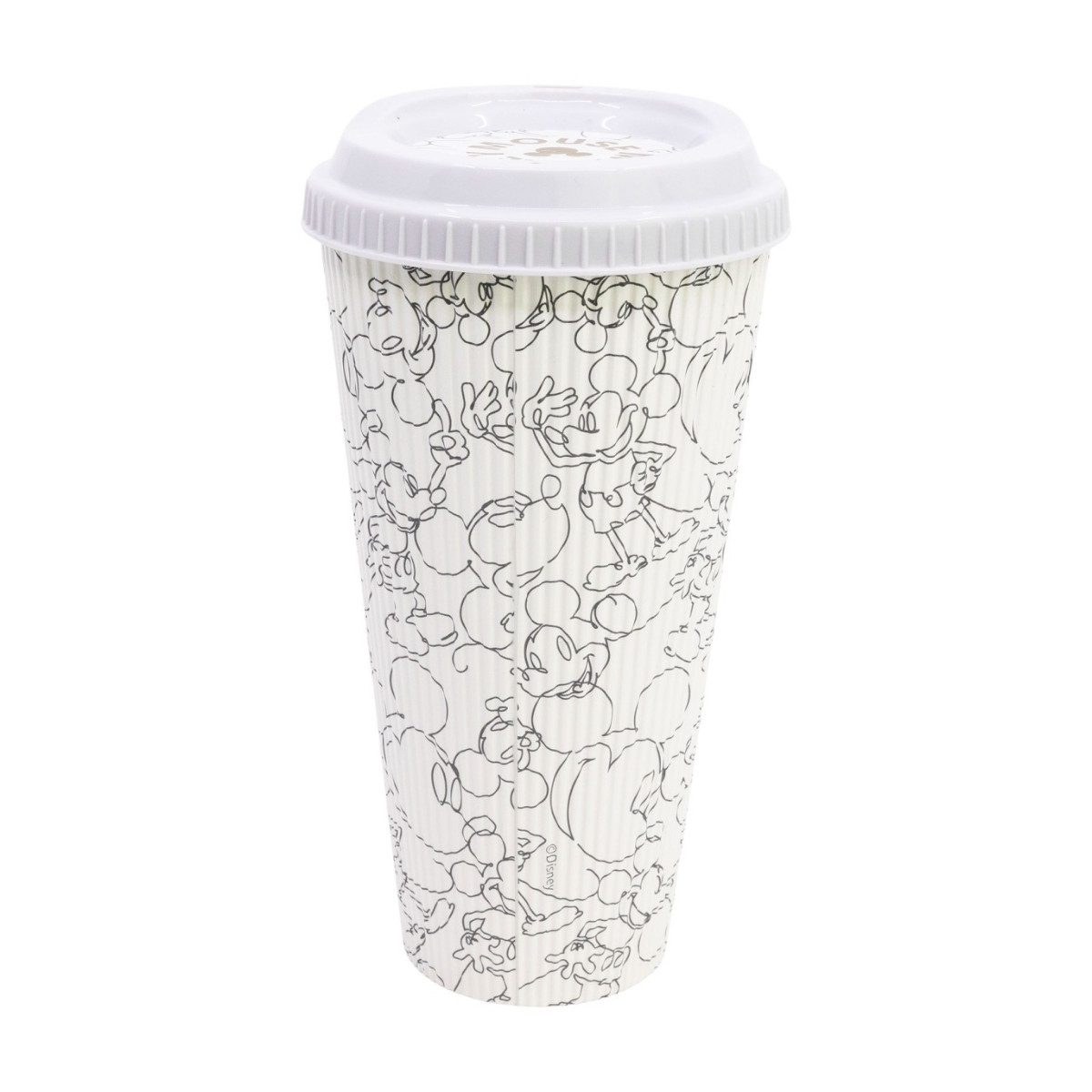 Disney Mickey Mouse Mehrwegbecher Trinkbecher 790 ml mit strukturierter Oberfläche und Deckel, (Set, Set)