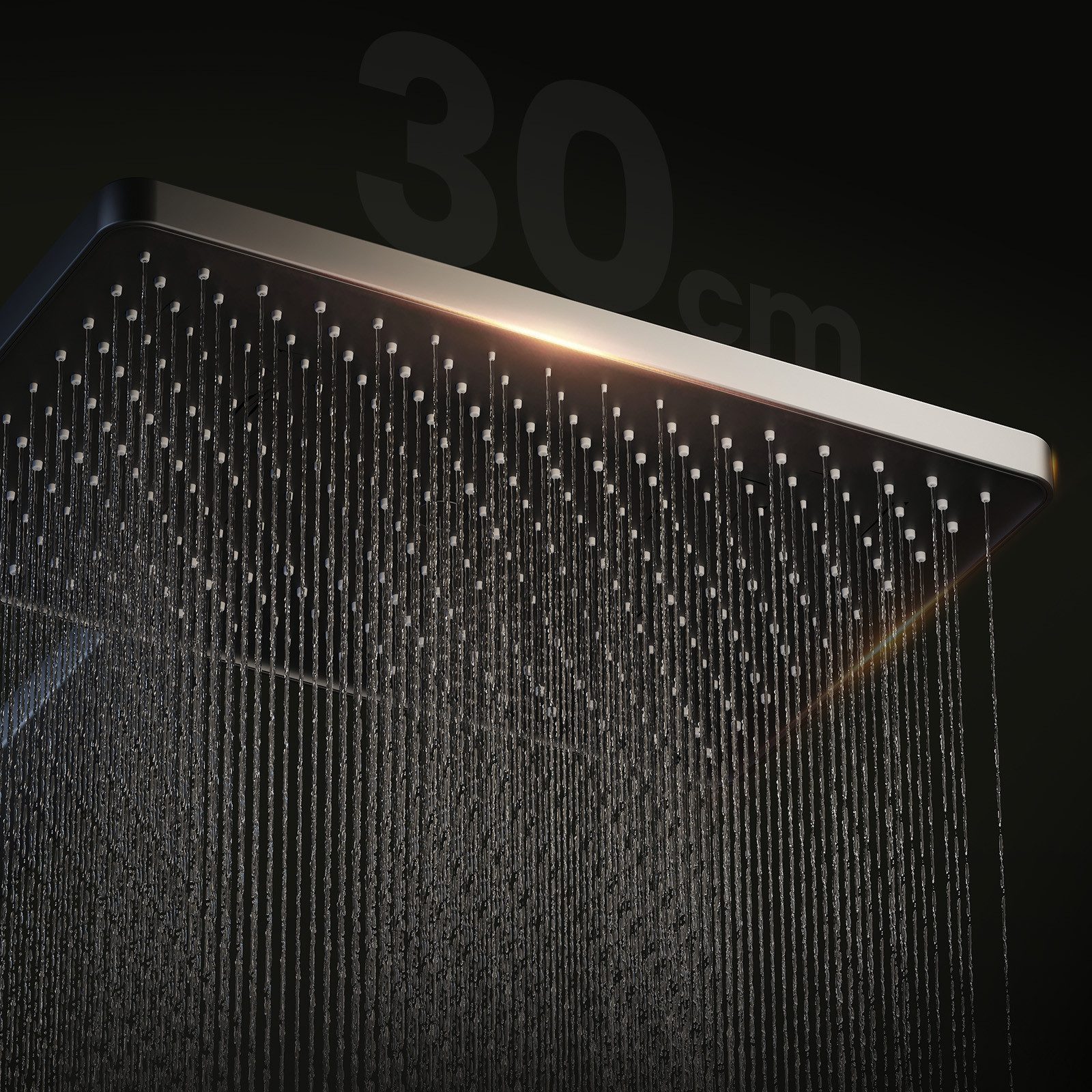 EMKE Duschsystem mit Thermostat 38℃ eckig Regenduschset und Kopfbrause Duschset, 3 Strahlart(en), Duschamaturenset mit quadratischemDuschkopf, Duschsäule aus Edelstah