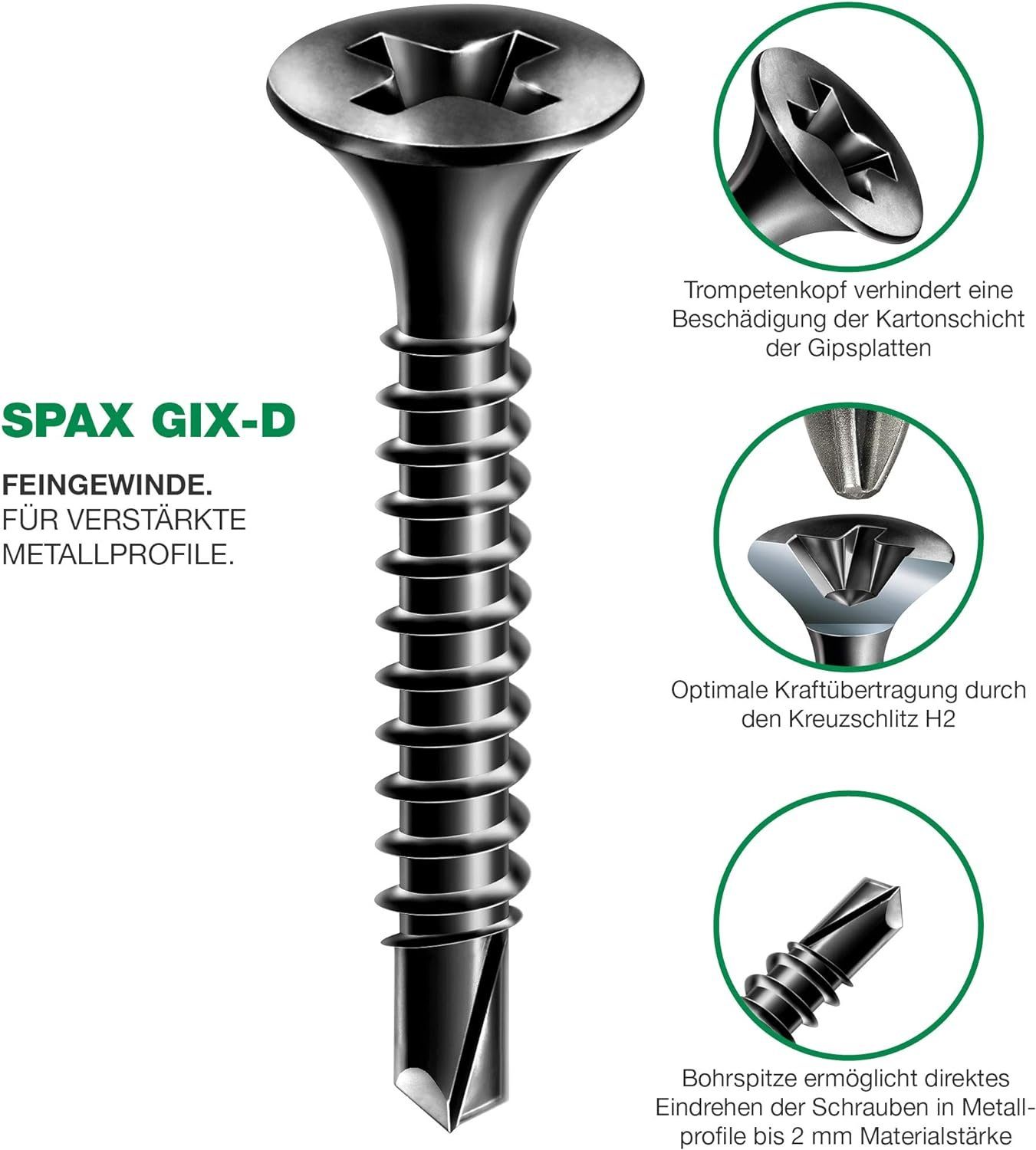 Schraube SPAX (1000 GIX-D Packung, St)