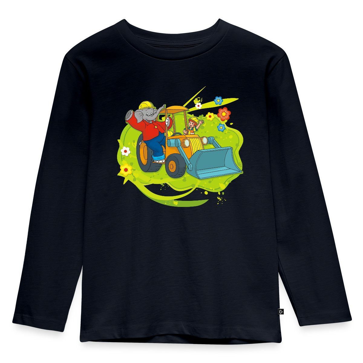 T-Shirt Benjamin Blümchen Mit Schaufelbagger Kinder Premium Langarmshirt