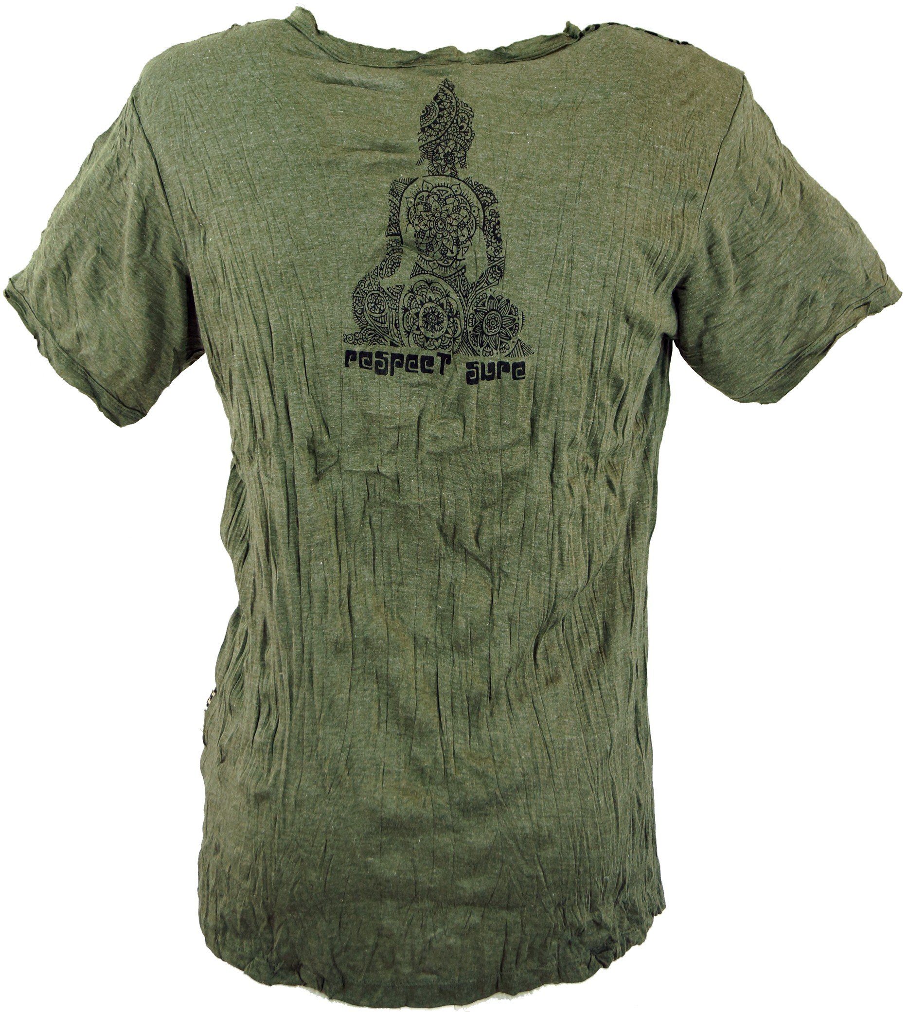 Goa Buddha Sure Mandala Style, Bekleidung Guru-Shop alternative Festival, - olive T-Shirt T-Shirt